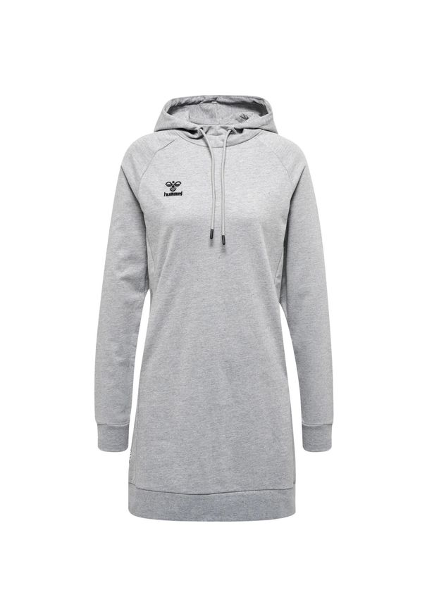 Damska bawełniana sukienka swetrowa Hummel Move Grid. Kolor: szary. Materiał: bawełna. Typ sukienki: sportowe. Styl: sportowy