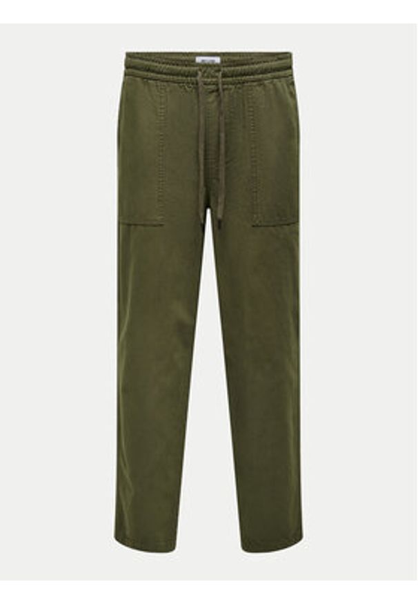 Only & Sons Spodnie materiałowe Sinus 22030239 Zielony Loose Fit. Kolor: zielony. Materiał: bawełna