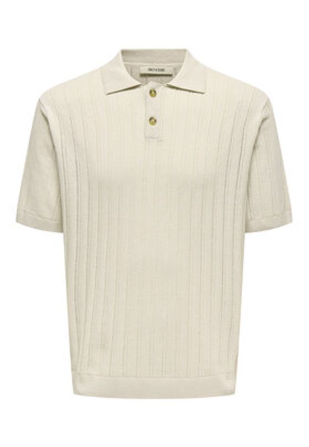Only & Sons Polo Kent 22033463 Beżowy Regular Fit. Typ kołnierza: polo, kołnierzyk klasyczny. Kolor: beżowy. Materiał: bawełna, syntetyk