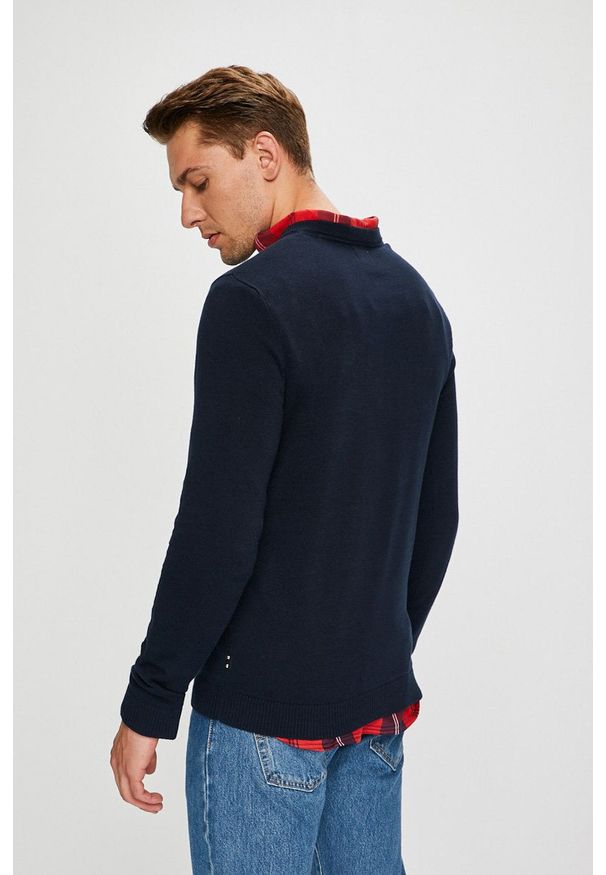 Jack & Jones - Sweter. Okazja: na co dzień. Kolor: niebieski. Materiał: bawełna, dzianina. Wzór: gładki. Styl: casual