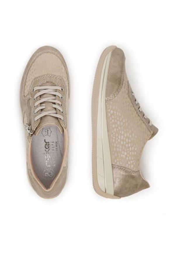 Rieker Sneakersy N1112-60 Złoty. Kolor: złoty. Materiał: skóra