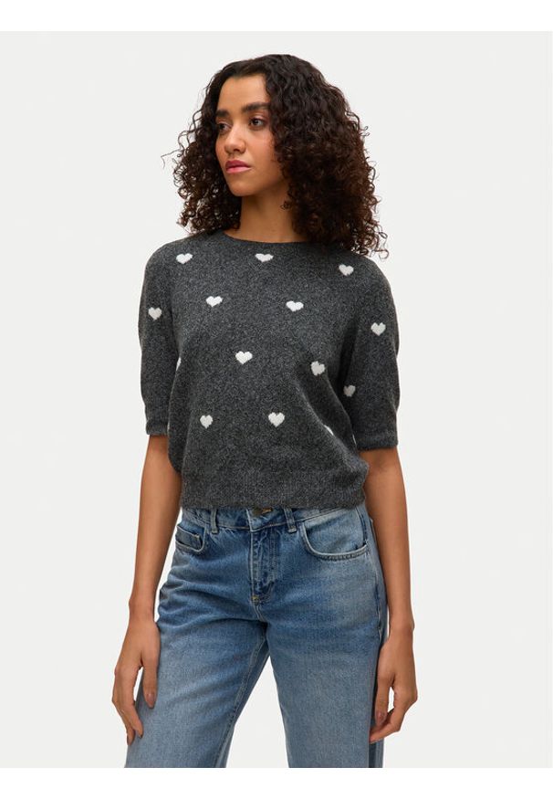 Vero Moda Sweter Doffy 10330793 Szary Regular Fit. Kolor: szary. Materiał: syntetyk