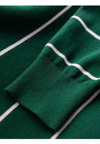 Ombre Clothing - Casualowy sweter męski w poziome paski – zielony V4 - Rozmiar: XXL. Okazja: na co dzień. Kolor: zielony. Materiał: nylon, włókno, materiał, bawełna. Wzór: paski. Styl: casual #7