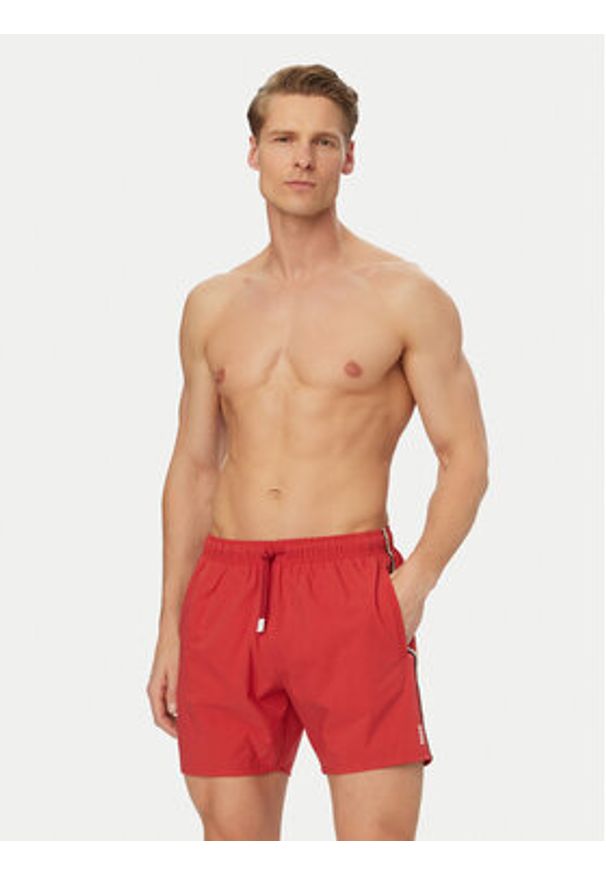 BOSS Szorty kąpielowe Iconic 50491594 Czerwony ciemny Regular Fit. Kolor: czerwony