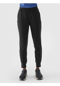 4f - 4F Spodnie treningowe szybkoschnące damskie - czarne XS. Kolor: czarny. Materiał: syntetyk, włókno, dzianina, materiał, elastan. Wzór: jednolity, ze splotem. Sport: fitness #2