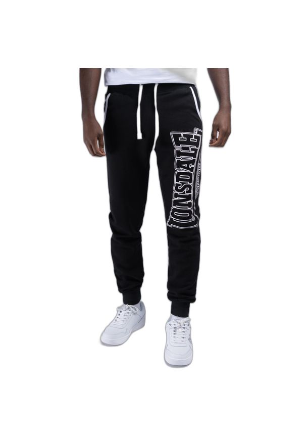 Spodnie do biegania Lonsdale Marldon. Okazja: na co dzień. Kolor: czarny. Materiał: dresówka. Styl: casual, sportowy