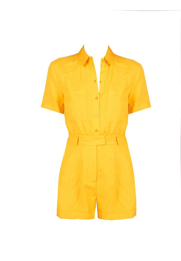 Patrizia Pepe Kombinezon | 2T0033/A052 | Kobieta | Pomarańczowy. Okazja: na co dzień. Kolor: pomarańczowy. Materiał: len, wiskoza. Styl: casual, klasyczny