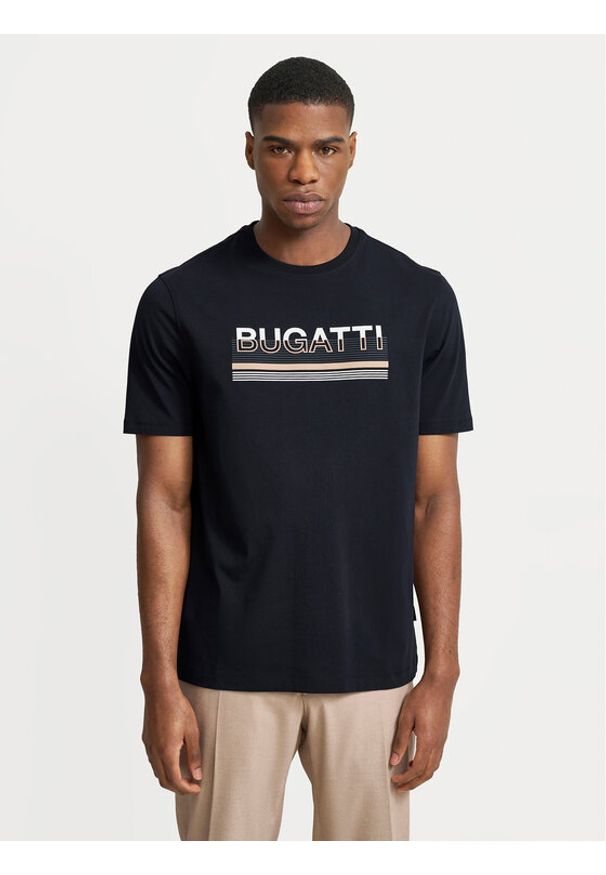 Bugatti T-Shirt 8350-65041B Granatowy Regular Fit. Kolor: niebieski. Materiał: bawełna