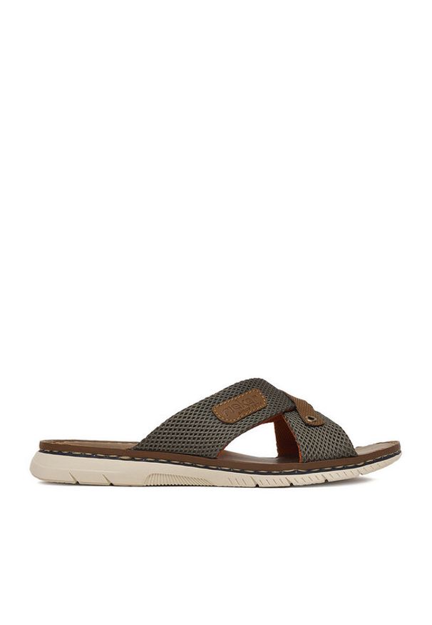 Rieker Klapki CEO-21340-54 Khaki. Kolor: brązowy. Materiał: materiał