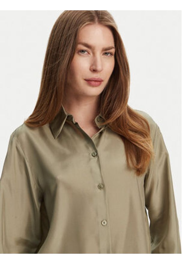 Marella Koszula Alec 2513111015 Zielony Regular Fit. Kolor: zielony. Materiał: jedwab