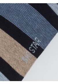 Big-Star - Skarpety męskie bawełniane w kolorowe paski czarne Ismaelo 906. Kolor: czarny. Materiał: bawełna. Wzór: kolorowy, paski #2