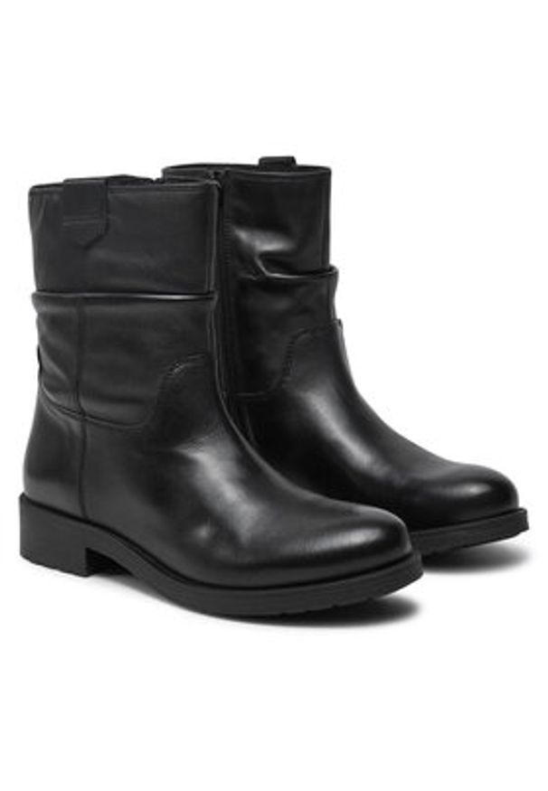 Geox Botki D466RA 000TU C9999 Czarny. Kolor: czarny. Materiał: skóra