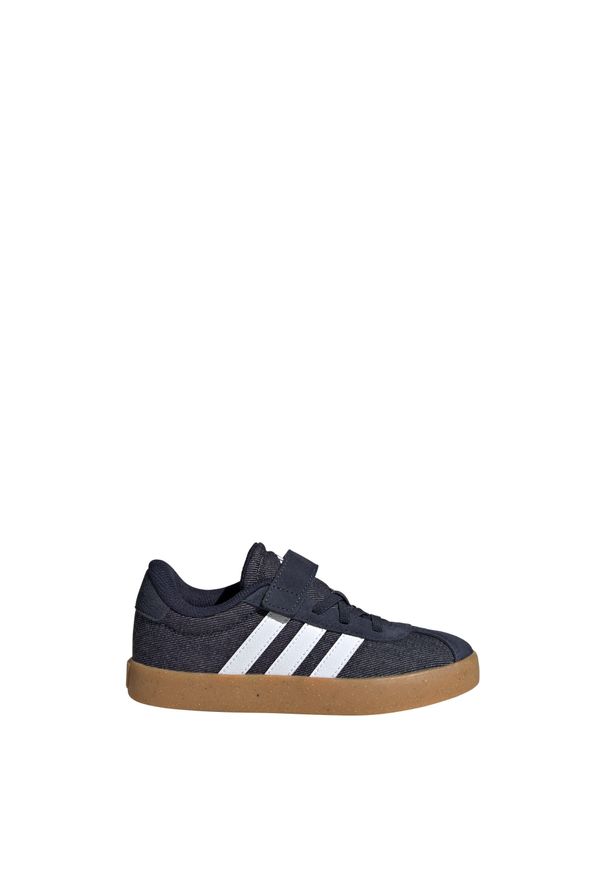 Adidas - Buty VL Court 3.0 Kids. Zapięcie: rzepy. Kolor: biały, brązowy, niebieski, wielokolorowy