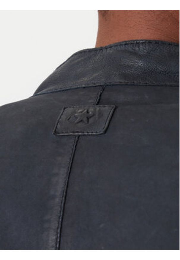 Milestone Kurtka skórzana Nevio 612203 60780 Granatowy Regular Fit. Kolor: niebieski. Materiał: skóra