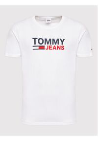 Tommy Jeans T-Shirt Corp Logo DM0DM15379 Biały Regular Fit. Kolor: biały. Materiał: bawełna #2