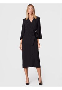 Sisley Sukienka koszulowa 4B5FLV01Y Czarny Regular Fit. Kolor: czarny. Materiał: wiskoza. Typ sukienki: koszulowe #1