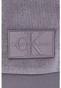 Calvin Klein Jeans bluza J30J319709.PPYY męska kolor szary gładka. Okazja: na co dzień. Kolor: szary. Materiał: dzianina. Wzór: gładki. Styl: casual #2