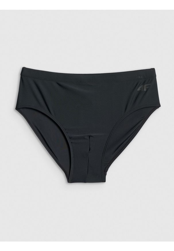 4f - 4F Kąpielówki chłopięce - czarne L. Kolor: czarny. Materiał: materiał, skóra