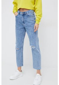 United Colors of Benetton jeansy damskie high waist. Stan: podwyższony. Kolor: niebieski #1