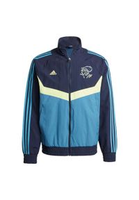 Adidas - Bluza dresowa Ajax Amsterdam Seasonal. Kolor: niebieski. Materiał: dresówka