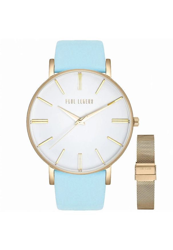 Zegarek damski Paul Lorens JULIE bt skórzany pasek nieb + siatka mesh. Materiał: skóra, mesh