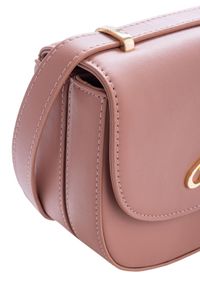 Ochnik - Torebka damska typu saddle bag z logo. Kolor: różowy