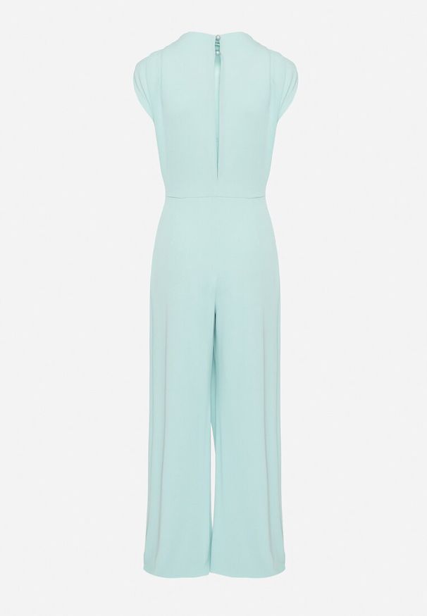 Born2be - Jasnozielony Kombinezon Bez Rękawów z Ozdobnym Marszczeniem Sepalene. Okazja: na co dzień. Kolor: zielony. Długość rękawa: bez rękawów. Sezon: wiosna, lato. Styl: klasyczny, casual, elegancki