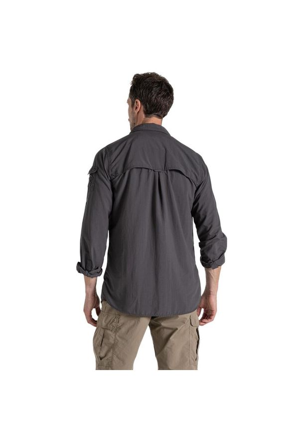 CRAGHOPPERS - Męska Koszula Z Długim Rękawem Adventure III Nosilife. Kolor: wielokolorowy, czarny, zielony, brązowy. Długość rękawa: długi rękaw. Długość: długie