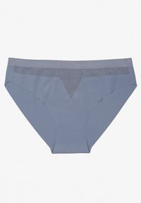 Renee - Niebieskie Majtki Bezszwowe Ozdobione Geometrycznym Wzorem Navlinne. Kolor: niebieski. Materiał: jeans. Wzór: aplikacja, geometria