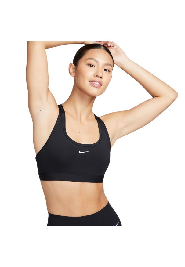 Nike - Biustonosz Sportowy Damski / Damski Swoosh Light Support. Kolor: czarny