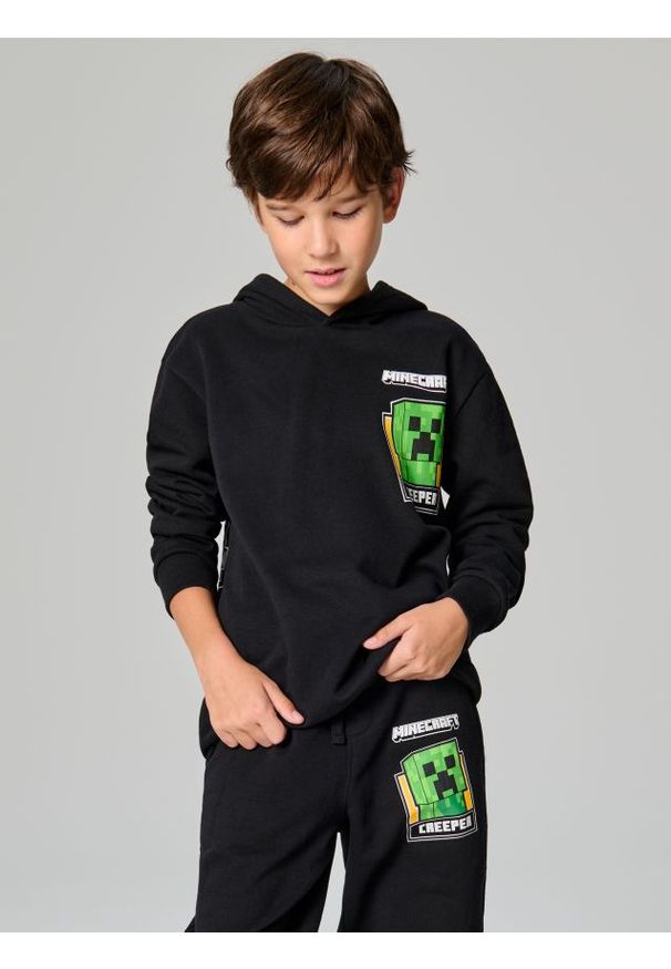 Sinsay - Bluza Minecraft - kremowy. Kolor: kremowy. Długość: długie. Wzór: nadruk