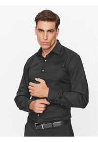 Calvin Klein Koszula Twill K10K113057 Czarny Slim Fit. Kolor: czarny. Materiał: bawełna #1