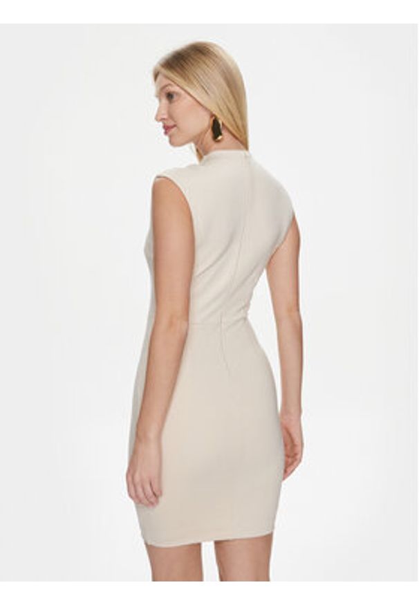 Guess Sukienka codzienna Sl Val W4RK48 KC1M0 Beżowy Bodycon Fit. Okazja: na co dzień. Kolor: beżowy. Materiał: wiskoza. Typ sukienki: bodycon, proste. Styl: casual