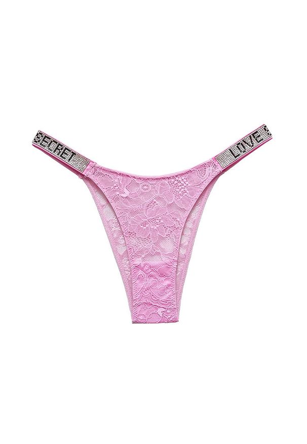 Intica - Stringi z szerokim paskiem i ozdobnymi detalami Rakita. Kolor: różowy. Materiał: materiał