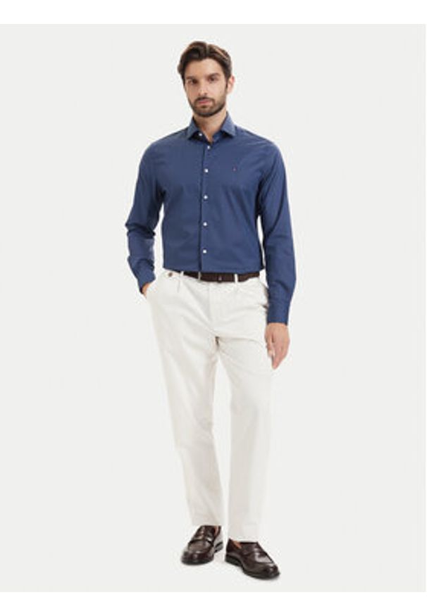 TOMMY HILFIGER - Tommy Hilfiger Koszula MW0MW43756 Granatowy Regular Fit. Kolor: niebieski. Materiał: bawełna