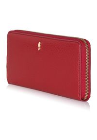 Ochnik - Czerwony skórzany portfel damski na pasku. Kolor: czerwony. Materiał: skóra #3