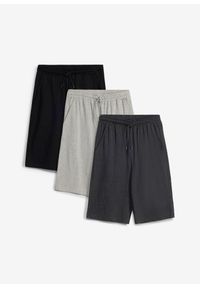 bonprix - Bermudy dresowe z bawełną organiczną (3 szt.). Kolor: szary. Materiał: dresówka, bawełna #1