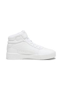 Buty do chodzenia damskie Puma Carina 2.0 Mid Wonderland. Zapięcie: rzepy. Kolor: biały. Materiał: guma, skóra. Szerokość cholewki: normalna. Sport: turystyka piesza