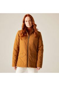 Regatta - Kurtka damska zimowa ocieplana Agara. Kolor: pomarańczowy. Materiał: futro, materiał, puch. Sezon: zima. Sport: turystyka piesza #1