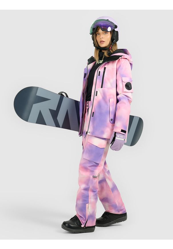 4f - 4F Spodnie snowboardowe membrana 15000 damskie - multikolor XL. Kolor: wielokolorowy. Materiał: materiał. Sezon: zima. Sport: snowboard