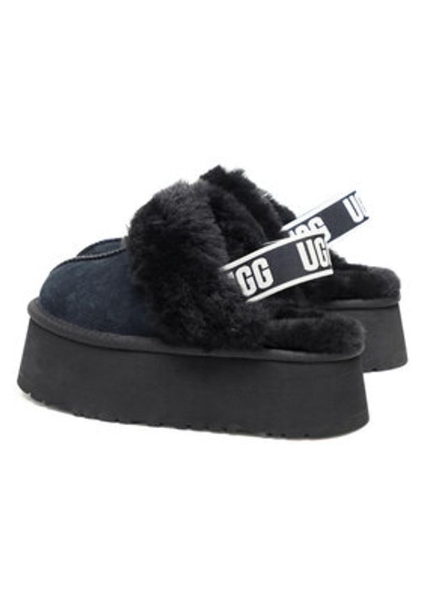 Ugg Kapcie W Funkette 1113474 Czarny. Kolor: czarny. Materiał: zamsz, skóra