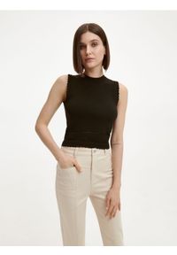 Reserved - Dzianinowa bluzka - czarny. Kolor: czarny. Materiał: dzianina. Wzór: gładki #1