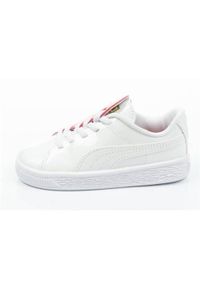 Buty do chodzenia niemowlęce Puma Basket Crush Patent. Zapięcie: sznurówki. Kolor: biały. Materiał: syntetyk, materiał. Szerokość cholewki: normalna. Sport: turystyka piesza