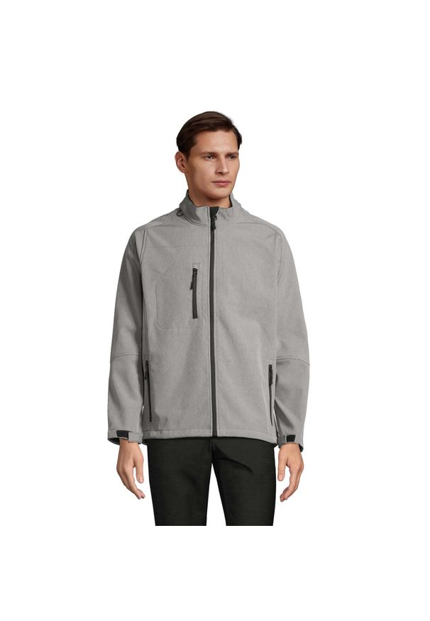 SOL'S - Kurtka Męska Relax Soft Shell. Kolor: szary. Sport: turystyka piesza
