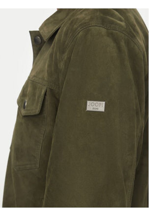 JOOP! Jeans Kurtka skórzana 15 Georg 80000766 Zielony Regular Fit. Kolor: zielony. Materiał: skóra