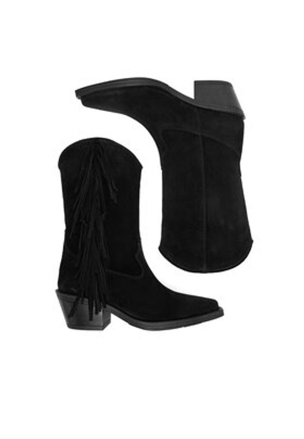 Badura Kowbojki EO-CHANA-5036 Czarny. Kolor: czarny. Materiał: zamsz, skóra