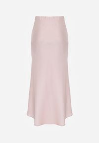 Renee - Różowa Koktajlowa Spódnica z Satyny o Rozkloszowanym Kroju Zinnivira. Kolor: różowy. Materiał: satyna. Styl: wizytowy #4