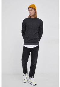 Premium by Jack&Jones Sweter bawełniany męski kolor szary. Okazja: na co dzień. Kolor: szary. Materiał: bawełna. Długość rękawa: długi rękaw. Długość: długie. Styl: casual