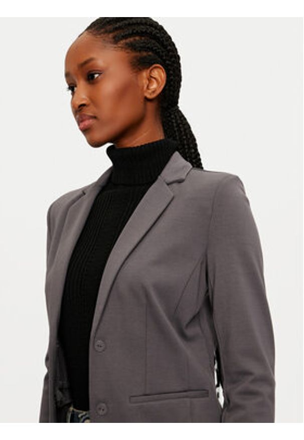 only - ONLY Marynarka Poptrash 15153144 Szary Regular Fit. Kolor: szary. Materiał: syntetyk