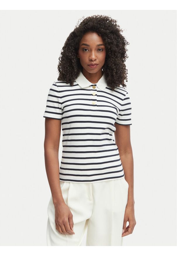 TOMMY HILFIGER - Tommy Hilfiger Polo WW0WW49252 Biały Slim Fit. Typ kołnierza: polo. Kolor: biały. Materiał: bawełna